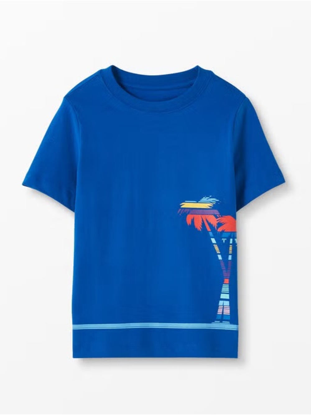 Hanna Andersson Royal Blue Short Sleeve Tee with Palm Graphic